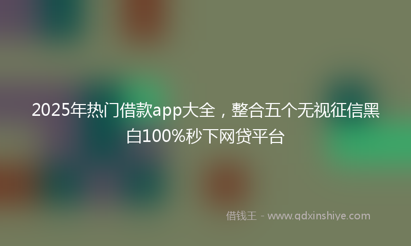 2025年热门借款app大全，整合五个无视征信黑白100%秒下网贷平台