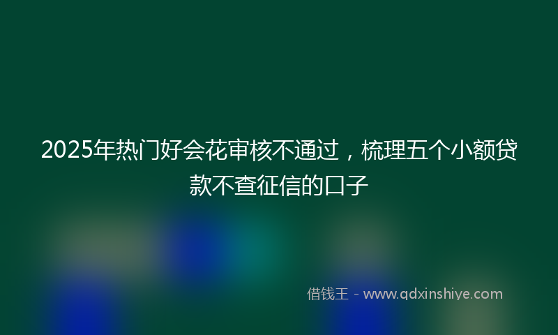 2025年热门好会花审核不通过，梳理五个小额贷款不查征信的口子