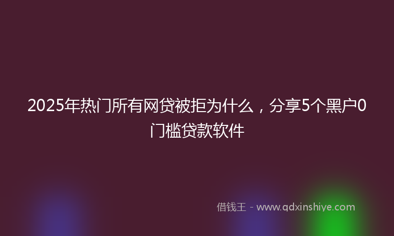 2025年热门所有网贷被拒为什么，分享5个黑户0门槛贷款软件