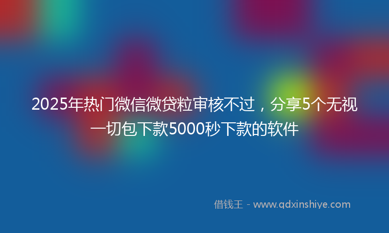 2025年热门微信微贷粒审核不过，分享5个无视一切包下款5000秒下款的软件