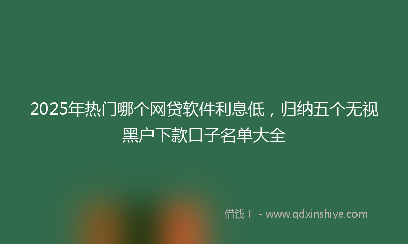 2025年热门哪个网贷软件利息低，归纳五个无视黑户下款口子名单大全