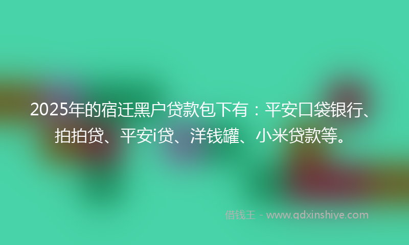 2025年的宿迁黑户贷款包下有：平安口袋银行、拍拍贷、平安i贷、洋钱罐、小米贷款等。