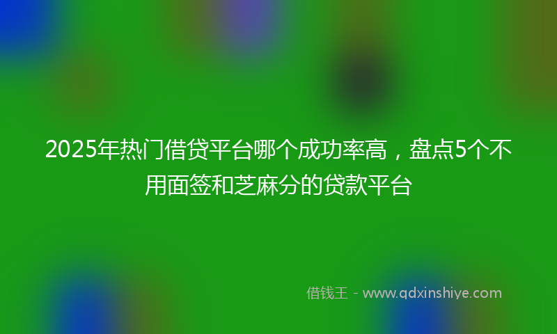 2025年热门借贷平台哪个成功率高，盘点5个不用面签和芝麻分的贷款平台