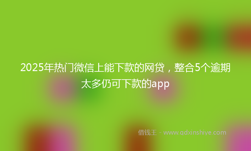 2025年热门微信上能下款的网贷，整合5个逾期太多仍可下款的app