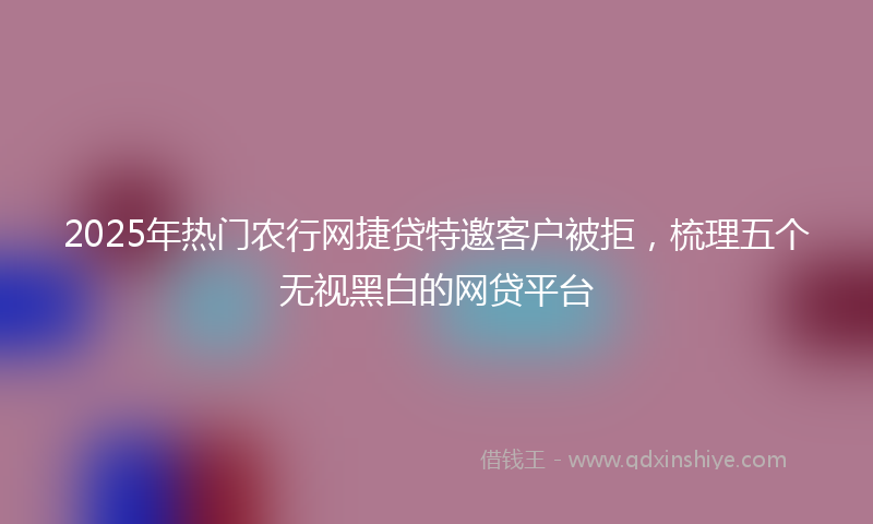 2025年热门农行网捷贷特邀客户被拒，梳理五个无视黑白的网贷平台
