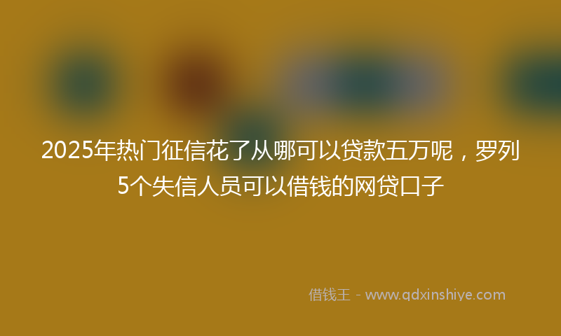 2025年热门征信花了从哪可以贷款五万呢，罗列5个失信人员可以借钱的网贷口子