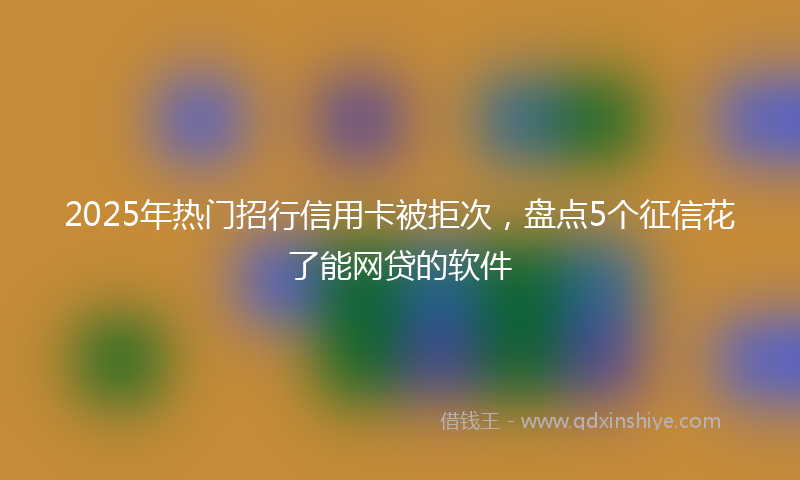 2025年热门招行信用卡被拒次，盘点5个征信花了能网贷的软件