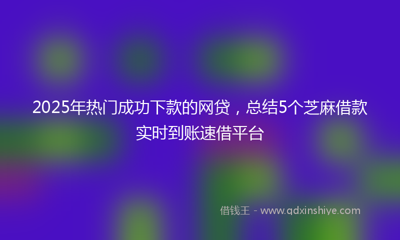 2025年热门成功下款的网贷，总结5个芝麻借款实时到账速借平台