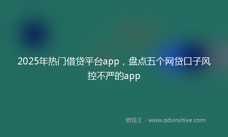 2025年热门借贷平台app，盘点五个网贷口子风控不严的app