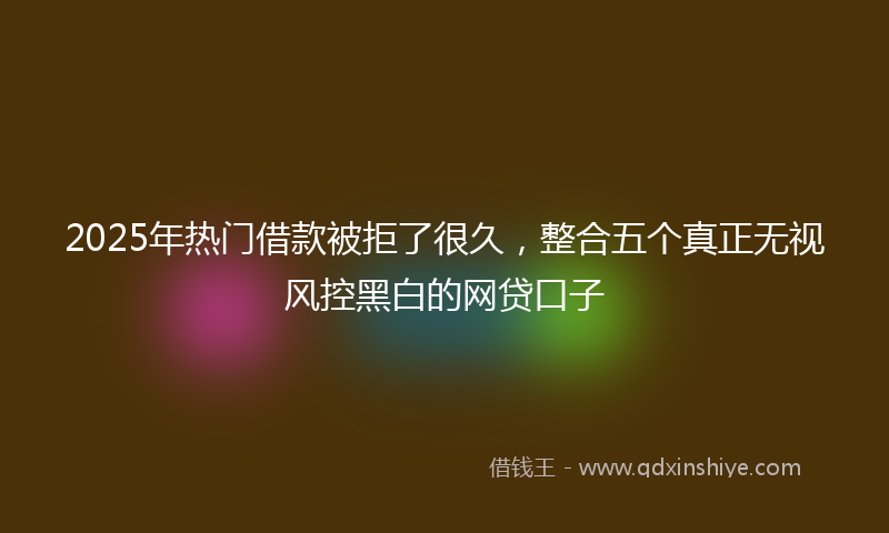 2025年热门借款被拒了很久，整合五个真正无视风控黑白的网贷口子