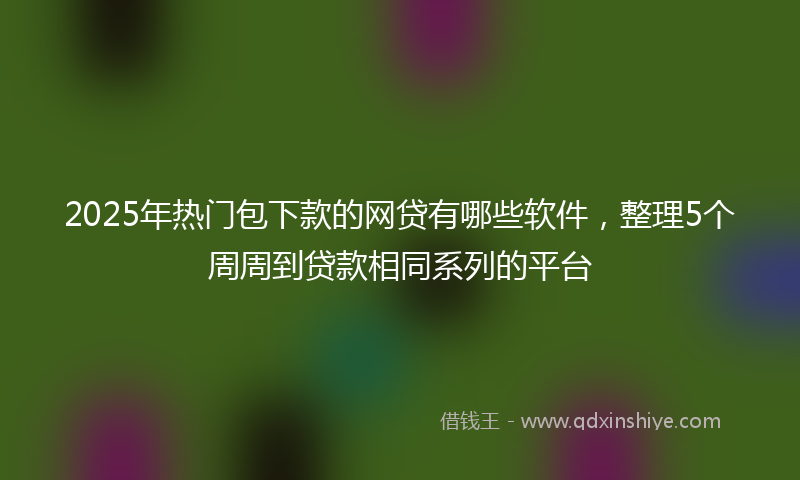 2025年热门包下款的网贷有哪些软件，整理5个周周到贷款相同系列的平台