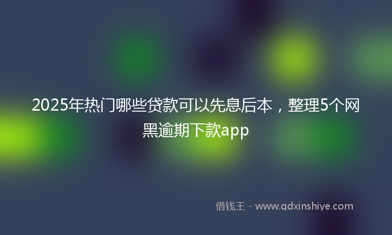 2025年热门哪些贷款可以先息后本，整理5个网黑逾期下款app