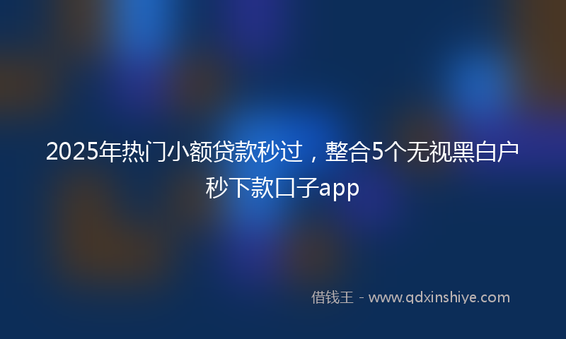 2025年热门小额贷款秒过，整合5个无视黑白户秒下款口子app