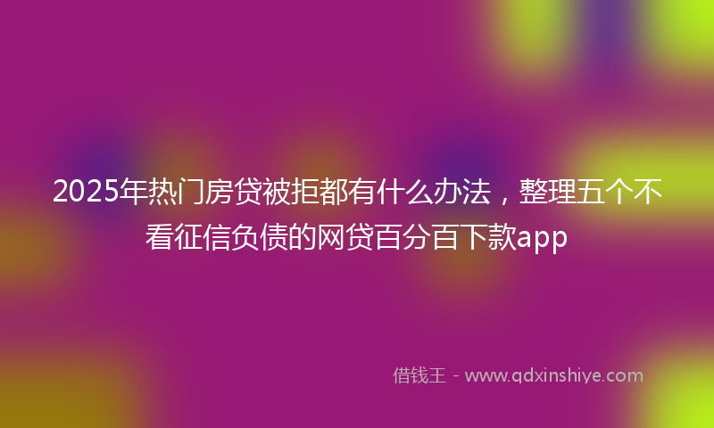 2025年热门房贷被拒都有什么办法，整理五个不看征信负债的网贷百分百下款app