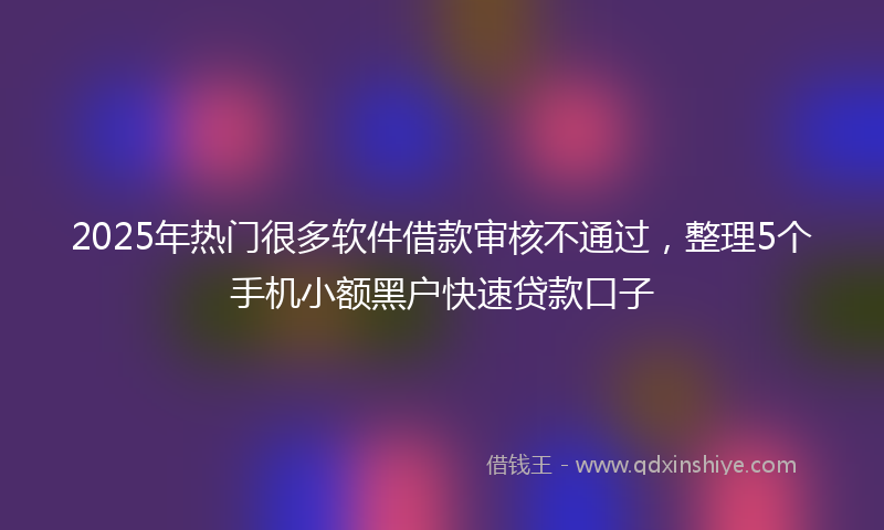 2025年热门很多软件借款审核不通过，整理5个手机小额黑户快速贷款口子