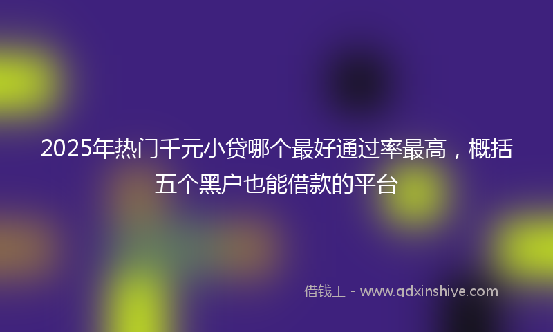 2025年热门千元小贷哪个最好通过率最高，概括五个黑户也能借款的平台
