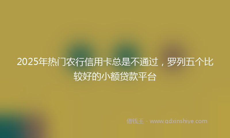 2025年热门农行信用卡总是不通过，罗列五个比较好的小额贷款平台