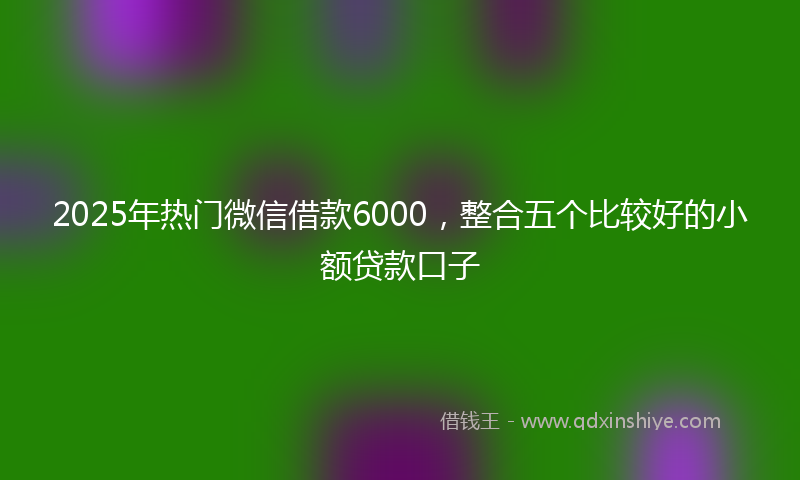 2025年热门微信借款6000，整合五个比较好的小额贷款口子