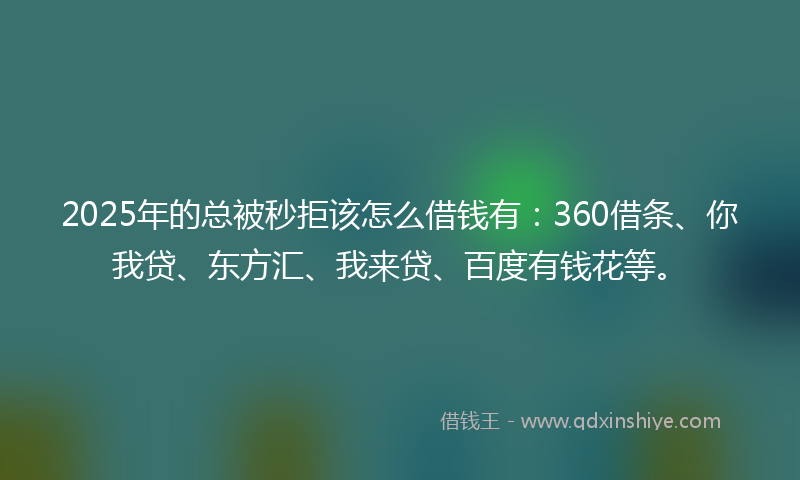 2025年的总被秒拒该怎么借钱有：360借条、你我贷、东方汇、我来贷、百度有钱花等。