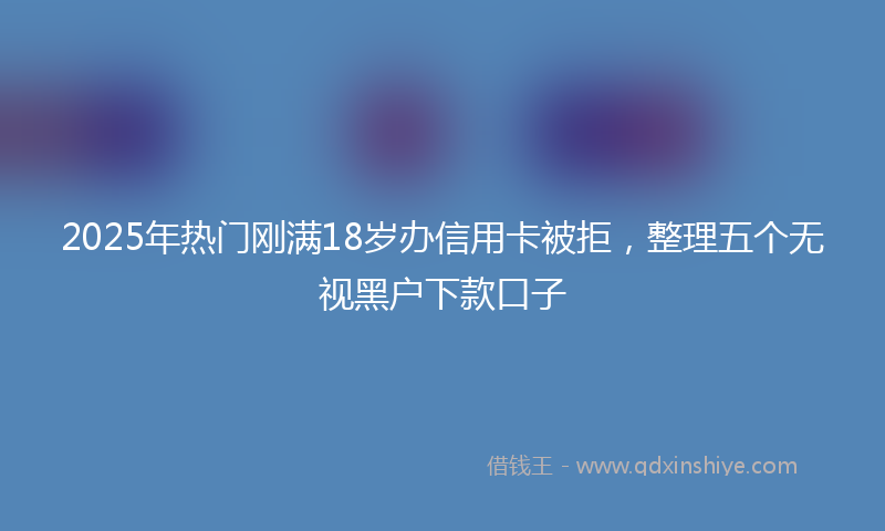 2025年热门刚满18岁办信用卡被拒，整理五个无视黑户下款口子