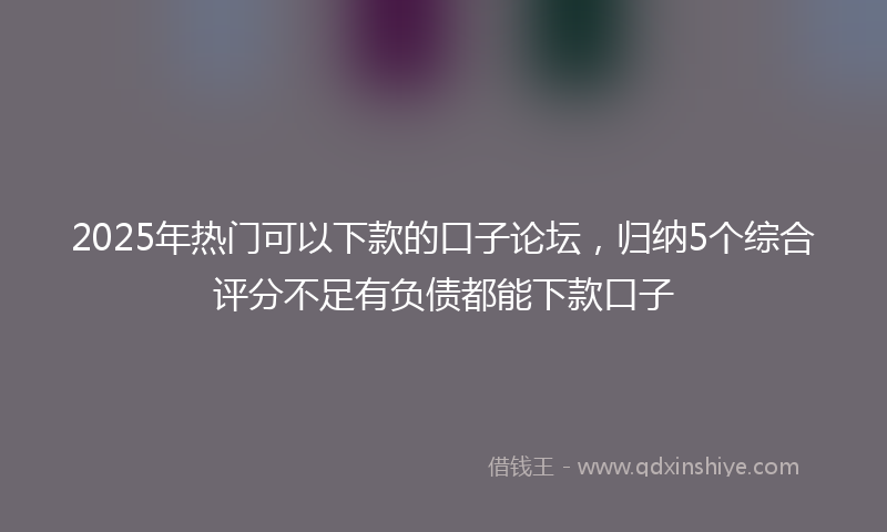 2025年热门可以下款的口子论坛，归纳5个综合评分不足有负债都能下款口子