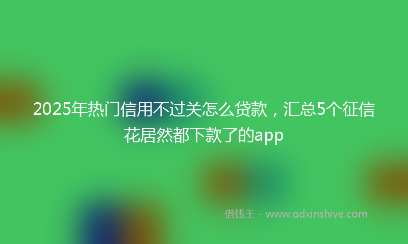 2025年热门信用不过关怎么贷款，汇总5个征信花居然都下款了的app