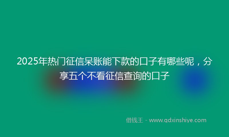 2025年热门征信呆账能下款的口子有哪些呢，分享五个不看征信查询的口子