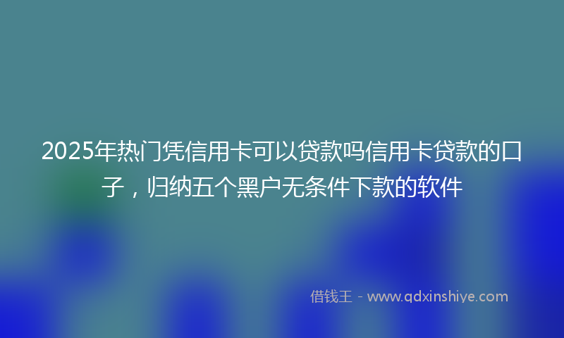 2025年热门凭信用卡可以贷款吗信用卡贷款的口子，归纳五个黑户无条件下款的软件