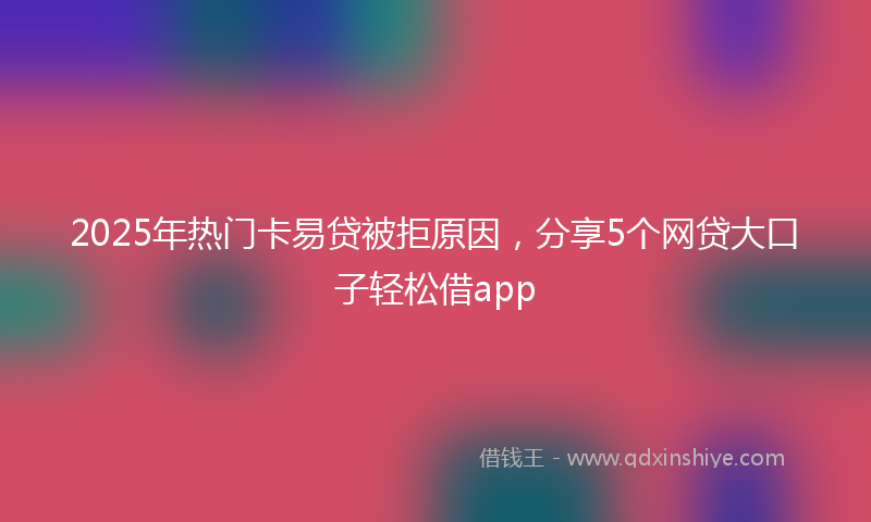 2025年热门卡易贷被拒原因，分享5个网贷大口子轻松借app