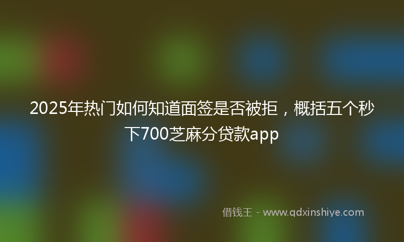 2025年热门如何知道面签是否被拒，概括五个秒下700芝麻分贷款app