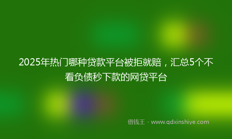 2025年热门哪种贷款平台被拒就赔，汇总5个不看负债秒下款的网贷平台