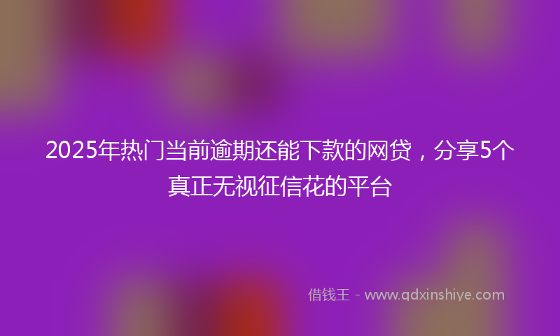 2025年热门当前逾期还能下款的网贷，分享5个真正无视征信花的平台