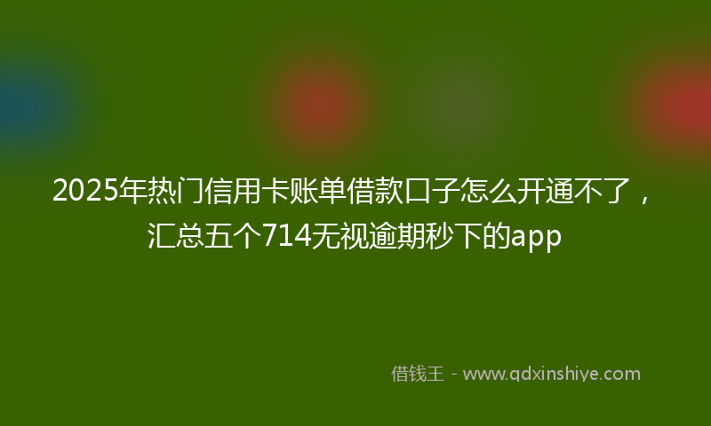 2025年热门信用卡账单借款口子怎么开通不了，汇总五个714无视逾期秒下的app