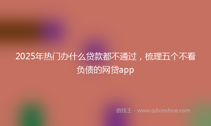 2025年热门办什么贷款都不通过，梳理五个不看负债的网贷app