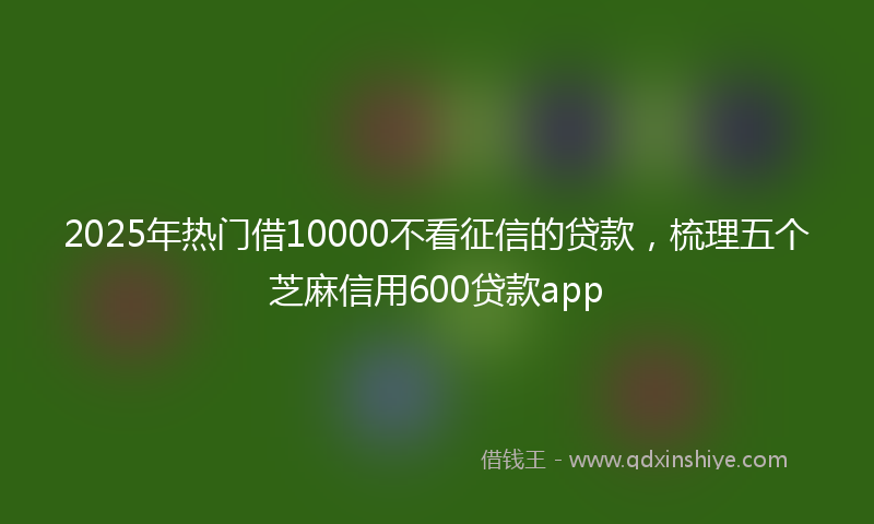 2025年热门借10000不看征信的贷款，梳理五个芝麻信用600贷款app