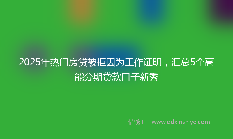 2025年热门房贷被拒因为工作证明，汇总5个高能分期贷款口子新秀