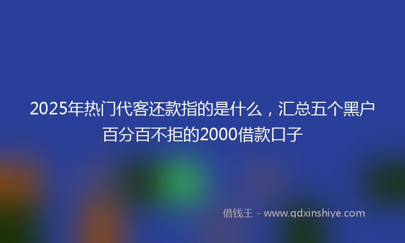 2025年热门代客还款指的是什么，汇总五个黑户百分百不拒的2000借款口子