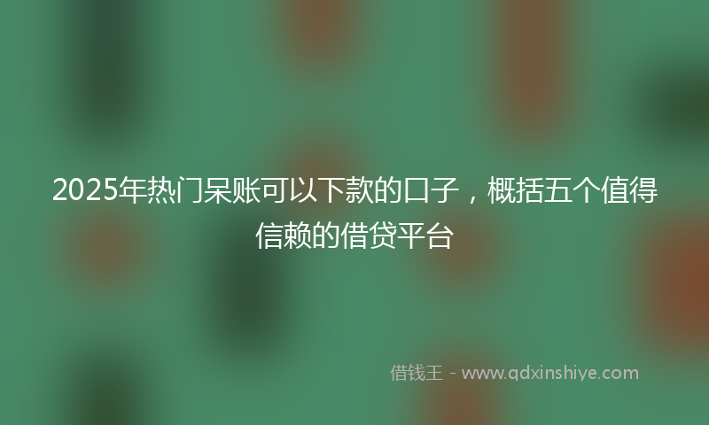 2025年热门呆账可以下款的口子，概括五个值得信赖的借贷平台
