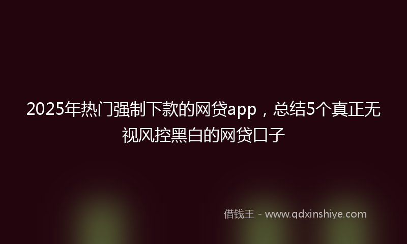 2025年热门强制下款的网贷app，总结5个真正无视风控黑白的网贷口子