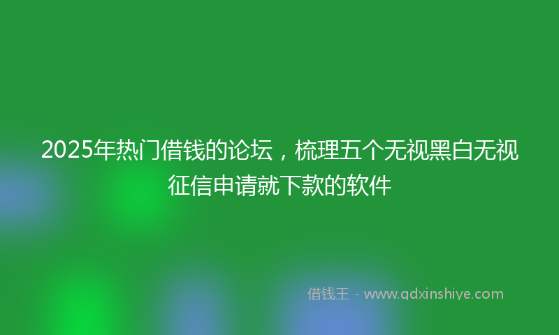 2025年热门借钱的论坛，梳理五个无视黑白无视征信申请就下款的软件
