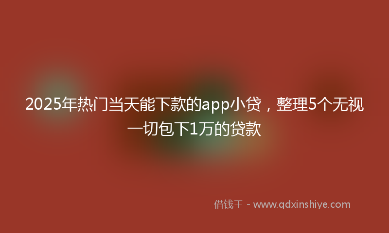 2025年热门当天能下款的app小贷，整理5个无视一切包下1万的贷款