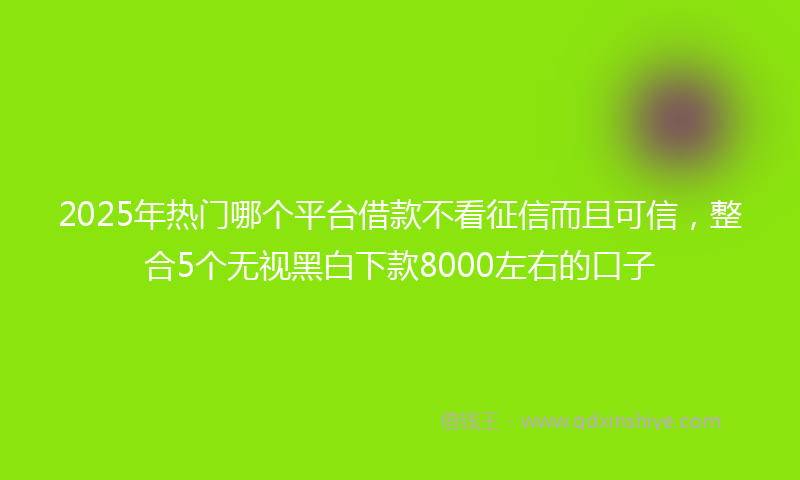 2025年热门哪个平台借款不看征信而且可信，整合5个无视黑白下款8000左右的口子