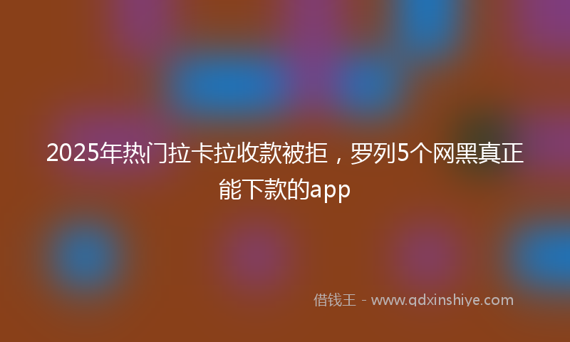 2025年热门拉卡拉收款被拒，罗列5个网黑真正能下款的app