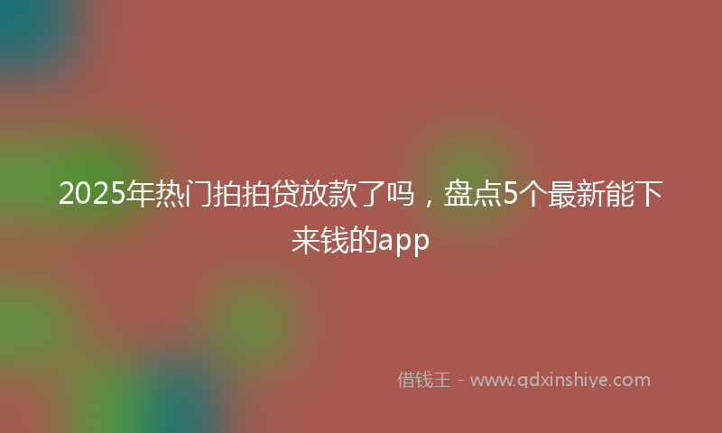 2025年热门拍拍贷放款了吗，盘点5个最新能下来钱的app