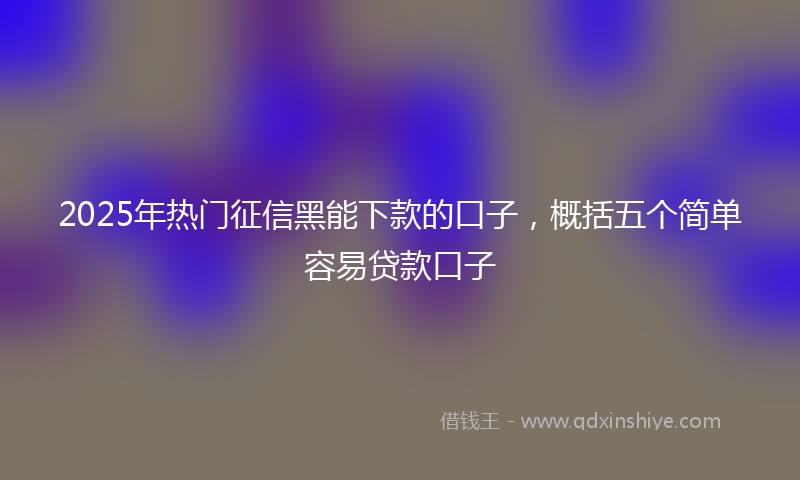 2025年热门征信黑能下款的口子，概括五个简单容易贷款口子