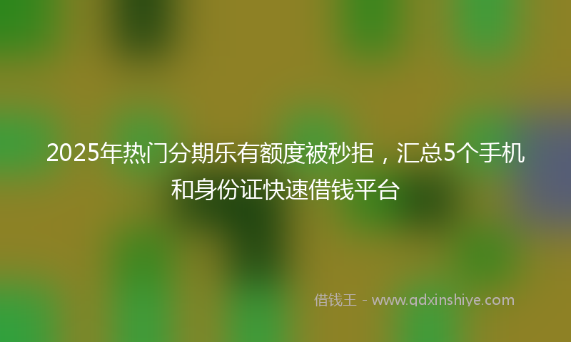 2025年热门分期乐有额度被秒拒，汇总5个手机和身份证快速借钱平台