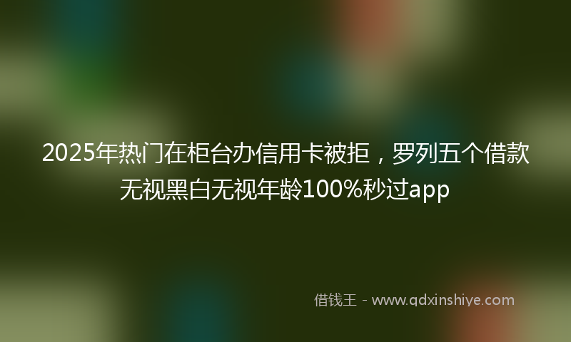 2025年热门在柜台办信用卡被拒，罗列五个借款无视黑白无视年龄100%秒过app