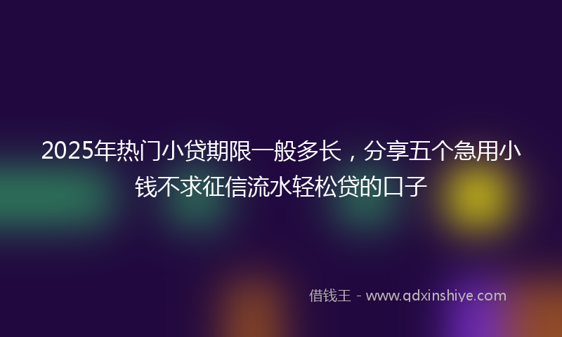 2025年热门小贷期限一般多长，分享五个急用小钱不求征信流水轻松贷的口子
