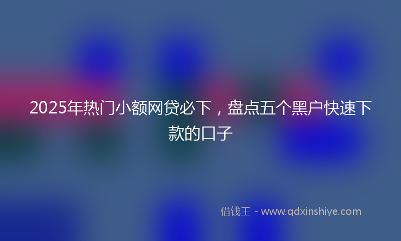 2025年热门小额网贷必下，盘点五个黑户快速下款的口子