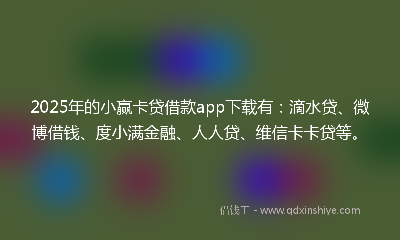 2025年的小赢卡贷借款app下载有：滴水贷、微博借钱、度小满金融、人人贷、维信卡卡贷等。